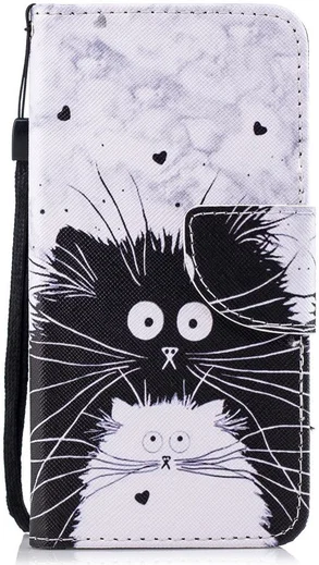 Huawei P Smart Portemonnee Hoesje met Poes Print afbeelding 1
