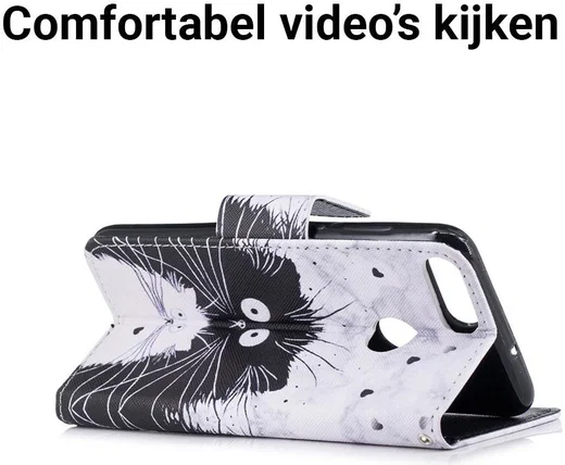 Huawei P Smart Portemonnee Hoesje met Poes Print afbeelding 5