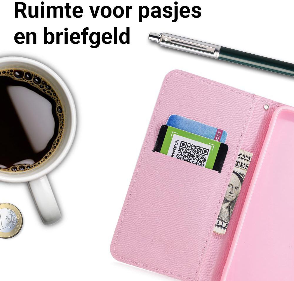 Huawei P Smart Portemonnee Hoesje met Kat Print afbeelding 4