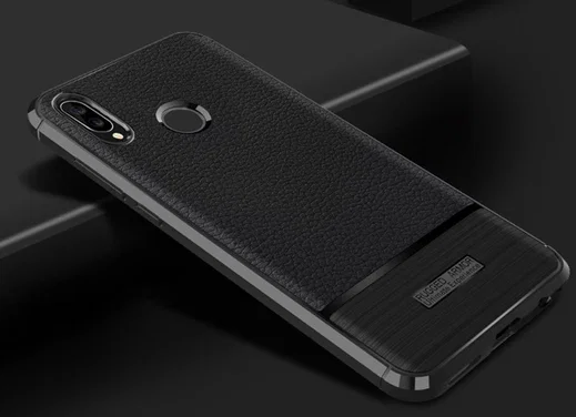 Huawei P20 Lite Rugged Armor Geborsteld TPU Hoesje Zwart afbeelding 4