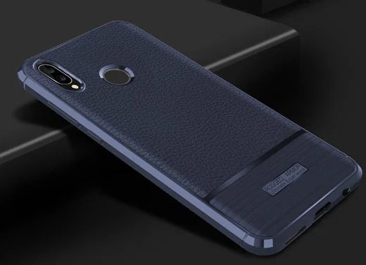 Huawei P20 Lite Rugged Armor Geborsteld TPU Hoesje Blauw afbeelding 2