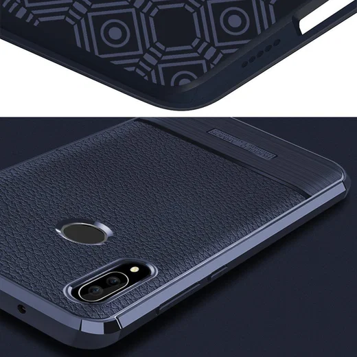 Huawei P20 Lite Rugged Armor Geborsteld TPU Hoesje Blauw afbeelding 4