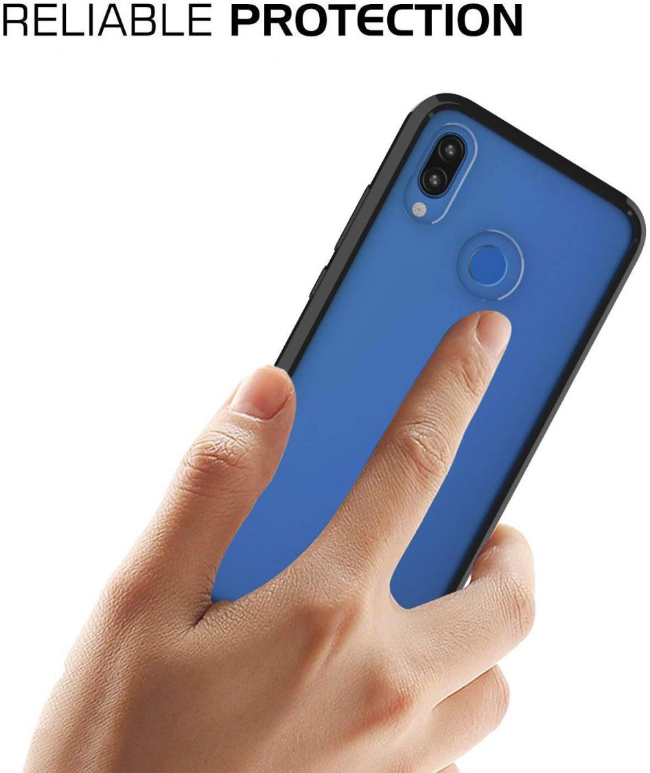 Huawei P20 Lite Hoesje Armor Backcover Zwart afbeelding 3