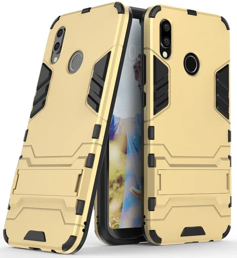 Huawei P20 Lite Hybride Hoesje met Standaard Goud afbeelding 4