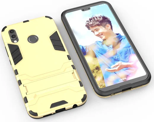 Huawei P20 Lite Hybride Hoesje met Standaard Goud afbeelding 5