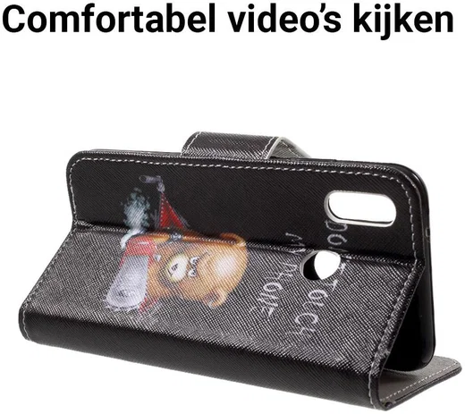 Huawei P20 Lite Portemonnee Hoesje met Print Teddy afbeelding 5