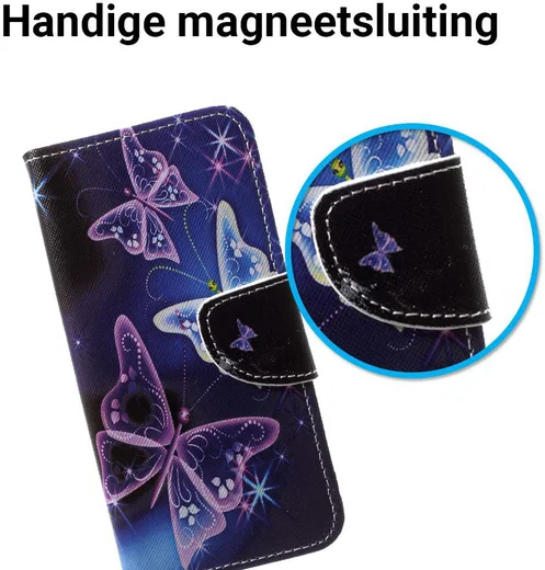 Huawei P20 Lite Portemonnee Hoesje met Print Vlinders afbeelding 3