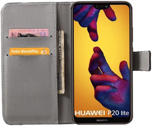 Huawei P20 Lite Portemonnee Hoesje met Print Roos afbeelding 2