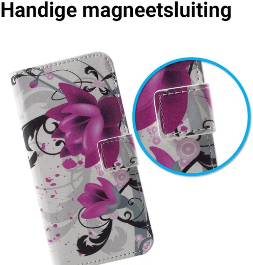 Huawei P20 Lite Portemonnee Hoesje met Print Roos afbeelding 5