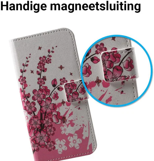 Huawei P20 Lite Portemonnee Hoesje met Print Blossom afbeelding 3