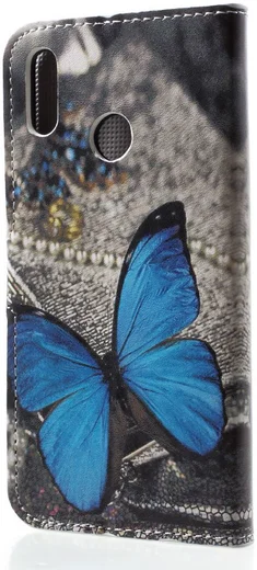Huawei P20 Lite Portemonnee Hoesje met Print Blauwe Vlinder afbeelding 7