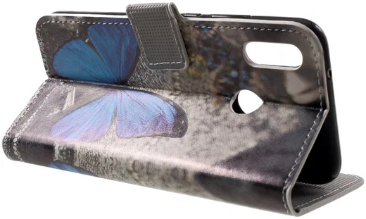 Huawei P20 Lite Portemonnee Hoesje met Print Blauwe Vlinder afbeelding 9