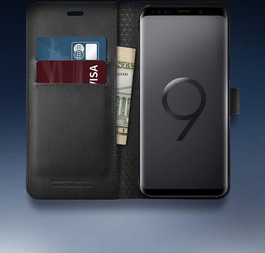 Spigen Wallet S Flip Hoesje Samsung Galaxy S9 Zwart afbeelding 4