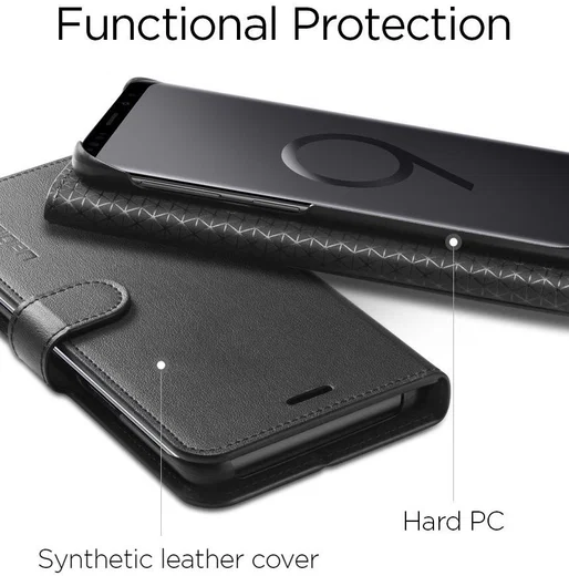 Spigen Wallet S Flip Hoesje Samsung Galaxy S9 Zwart afbeelding 8