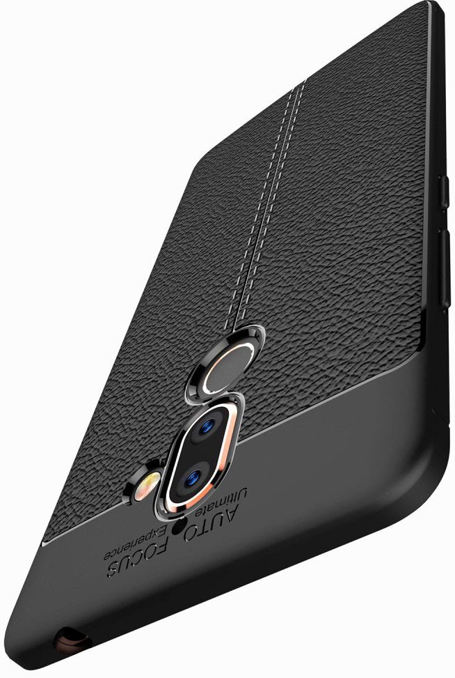 Nokia 7 Plus Rugged Armor Brushed TPU Hoesje Zwart afbeelding 12