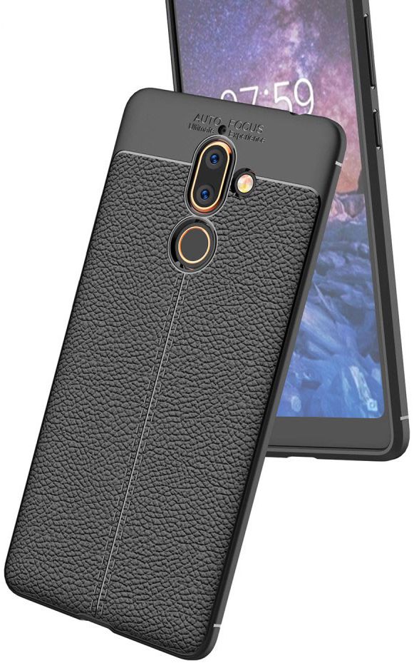 Nokia 7 Plus Rugged Armor Brushed TPU Hoesje Zwart afbeelding 8