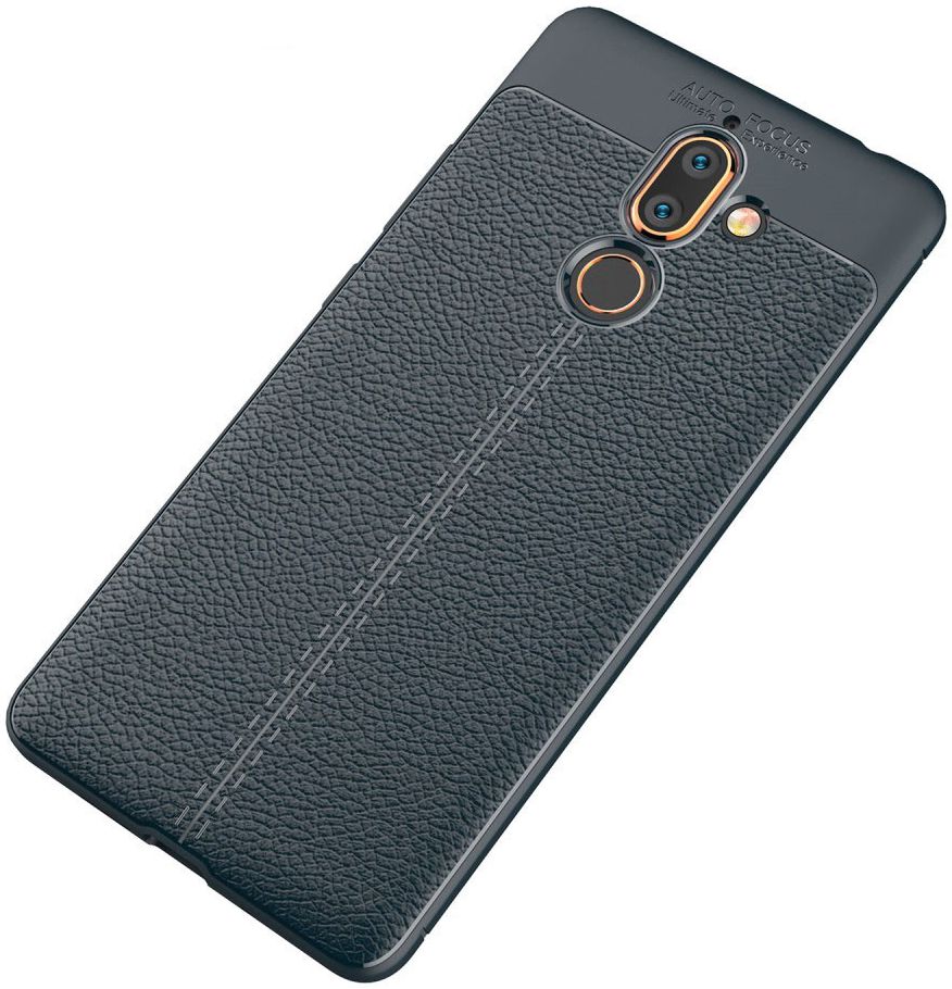 Nokia 7 Plus Rugged Armor Brushed TPU Hoesje Blauw afbeelding 2