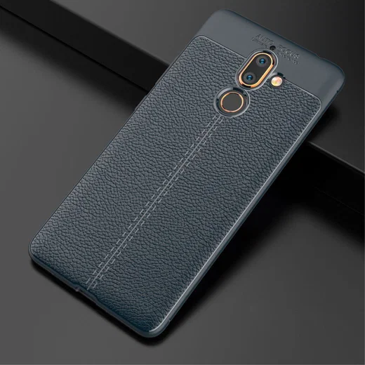 Nokia 7 Plus Rugged Armor Brushed TPU Hoesje Blauw afbeelding 3