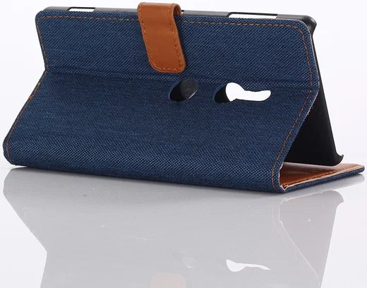 Sony Xperia XZ2 Denim Portemonnee Hoesje Blauw afbeelding 5