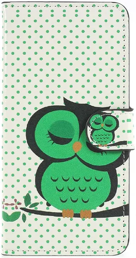 Huawei P20 Portemonnee Hoesje met Slapende Uil Print afbeelding 1