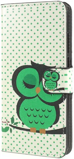 Huawei P20 Portemonnee Hoesje met Slapende Uil Print afbeelding 4