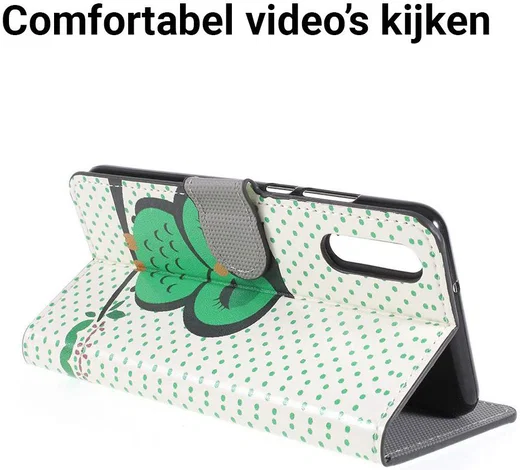 Huawei P20 Portemonnee Hoesje met Slapende Uil Print afbeelding 3