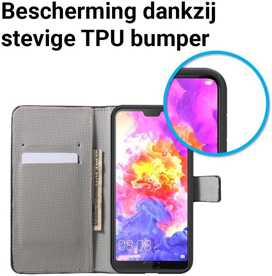 Huawei P20 Pro Portemonnee Hoesje Print Roze Vlinders afbeelding 5