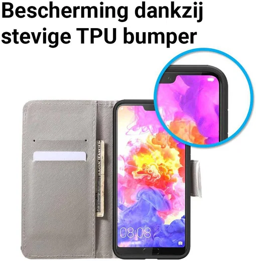 Huawei P20 Pro Portemonnee Hoesje Print Don't Touch My Phone afbeelding 5