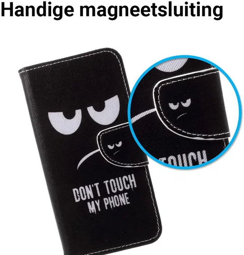 Huawei P20 Pro Portemonnee Hoesje Print Don't Touch My Phone afbeelding 4