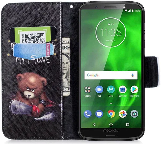 Motorola Moto G6 Portemonnee Hoesje met Teddy Print afbeelding 2