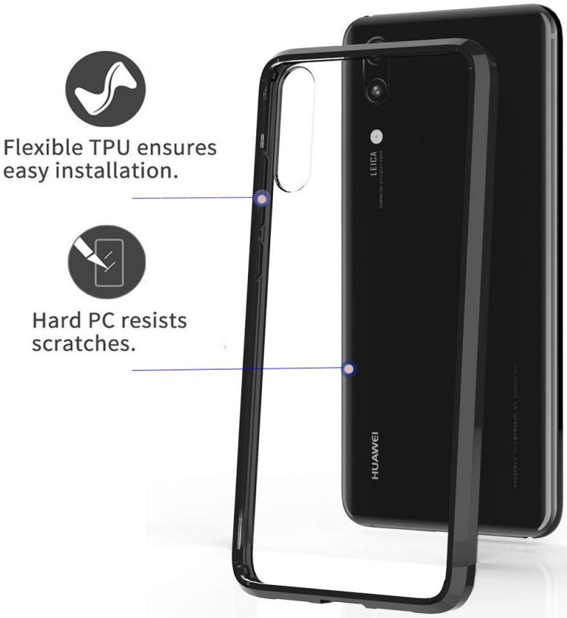 Huawei P20 Hoesje Armor Backcover Zwart afbeelding 2