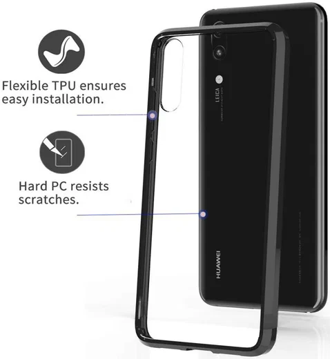Huawei P20 Hoesje Armor Backcover Zwart afbeelding 2