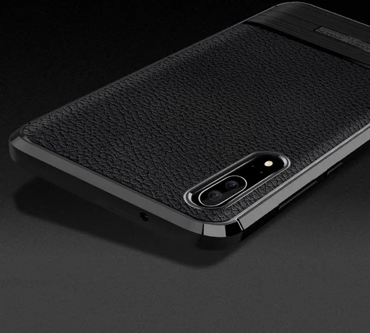 Huawei P20 Rugged Armor Geborsteld TPU Hoesje Zwart afbeelding 2