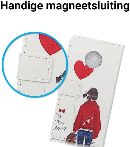 Motorola Moto G6 Plus Portemonnee Hoesje Print Hartballon afbeelding 4