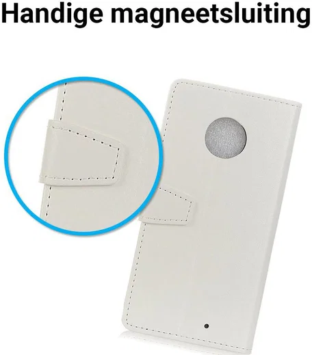 Motorola Moto G6 Plus Hoesje met Kaarthouder Wit afbeelding 4