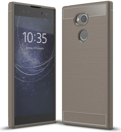 Sony Xperia XA2 Ultra Geborsteld TPU Hoesje Grijs afbeelding 1