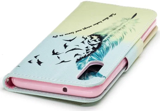 Huawei P20 Portemonnee Hoesje met Veer Print afbeelding 12