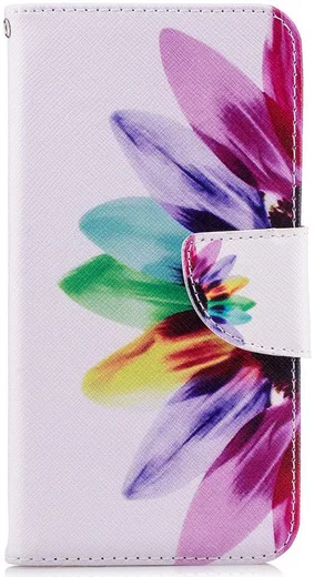 Huawei P20 Lite Portemonnee Hoesje met Bloem Print afbeelding 1