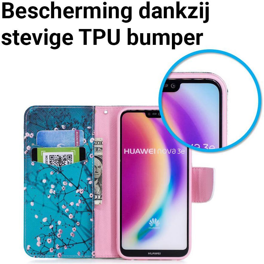 Huawei P20 Lite Portemonnee Hoesje met Winter Print afbeelding 4