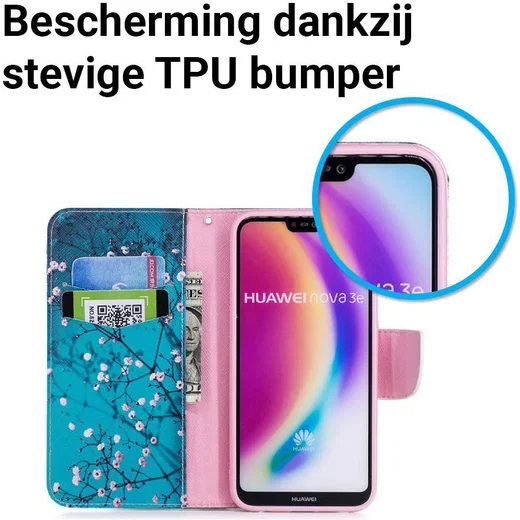 Huawei P20 Lite Portemonnee Hoesje met Winter Print afbeelding 4