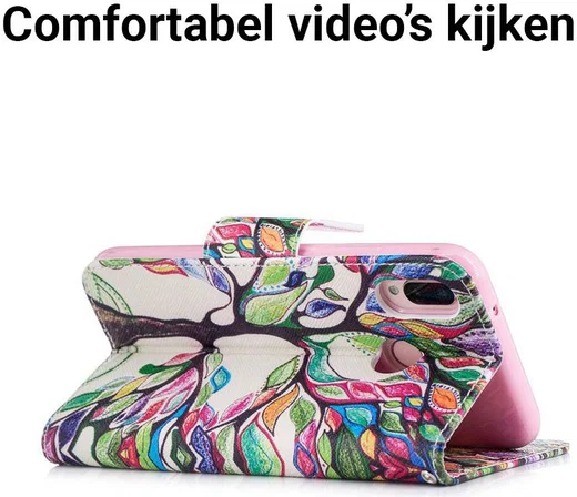 Huawei P20 Lite Portemonnee Hoesje met Tree Print afbeelding 5
