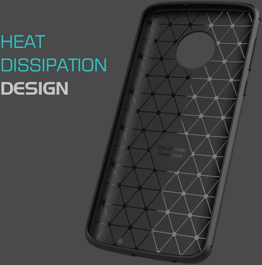 Motorola Moto G6 Plus Geborsteld TPU Hoesje Zwart afbeelding 7