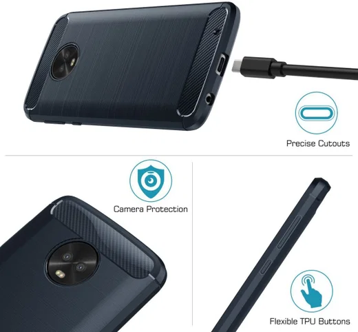Motorola Moto G6 Plus Geborsteld TPU Hoesje Blauw afbeelding 5