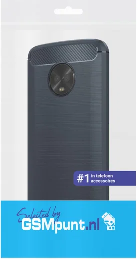 Motorola Moto G6 Plus Geborsteld TPU Hoesje Blauw afbeelding 4