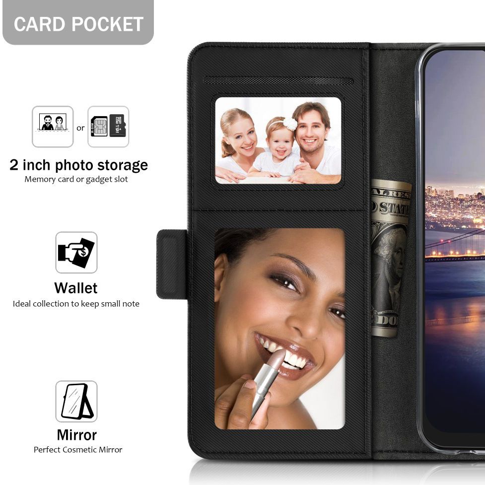 Huawei P20 Lite Luxe Portemonnee Hoesje Met Kaarthouder Zwart afbeelding 2