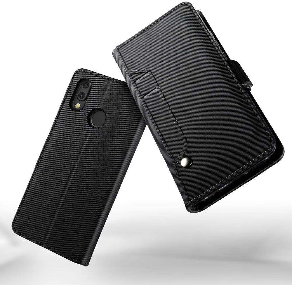 Huawei P20 Lite Luxe Portemonnee Hoesje Met Kaarthouder Zwart afbeelding 3