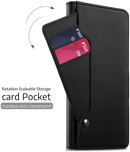 Huawei P20 Lite Luxe Portemonnee Hoesje Met Kaarthouder Zwart afbeelding 6