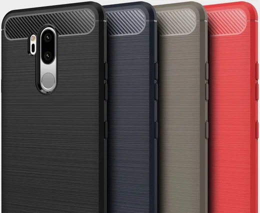 LG G7 Geborsteld TPU Hoesje Blauw afbeelding 4