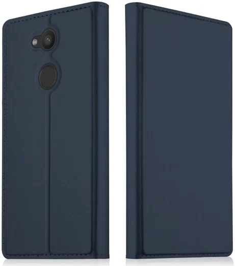 Sony Xperia L2 Flip Hoesje met Kaart Houder Donker blauw afbeelding 1