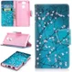 Sony Xperia XA2 Lederen Portemonnee Hoesje met Pink Flowers Print afbeelding 1